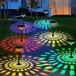 COOLBABY Solar Pathway Lights Outdoor Waterproof, 6 Pack Solar Lights with 2 Lighting Modes Bright Outdoor Outdoor Solar Lights for Outside, Yard, Pathways,Landscapes(Multicolor and Warm White)