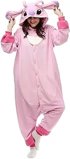 Unisex Adults Halloween Costumes Onesie Animal Outfit Sleepwear Pink Pig