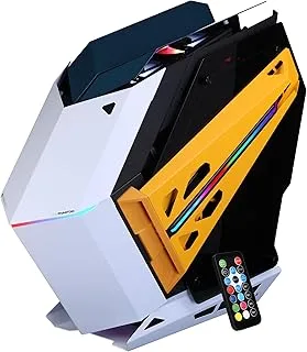 ZEBRONICS Newly Launched Phantom Mid-Tower Premium Gaming Cabinet ATX/mATX/Mini ITX, 2X 120mm Top + 2X 120mm Rear Fan, ARGB Inner Glow,RGB LED Control, Dual Tempered Glass Side Panel, RGB LED Strip