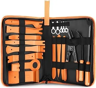 DNA MOTORING TOOLS-00248 Car Trim Removal Tool Kit, Clip Plier Upholstery Remover Set for Auto Door Panel Audio Dashboard, with Storage Bag,Orange