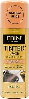 EBIN NEW YORK Tinted Lace Aerosol Spray – Natural Beige 2.7 Oz/ 80 mL, Quick dry, Water Resistant, No Residue, Water Resistant, Even Spray