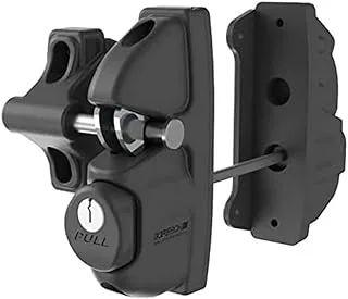 Safetech Hardware X2 Two Sided Gate Latch - Key Lockable Gate Lock - Safety Fence Latch – for Various Gates Security Lock Latch - 2 Independent Latching Hooks – Metal, Wood & Vinyl Gate Latch (Black)