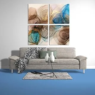 Tracing The Borders, Canvas wall art, Multicolour, Canvas, 4 Pieces, 60 x 60 By(BPA®)