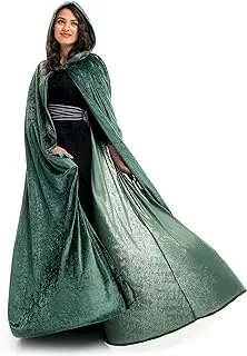 Little Adventures Deluxe Velvet Adult Cloak Cape with Lined Hood - Machine Washable Durable Cosplay Party Costume