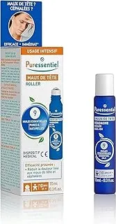 لفة الصداع Puressentiel | محمل بـ 9 زيوت أساسية | نقي وطبيعي 100% | 10 مل