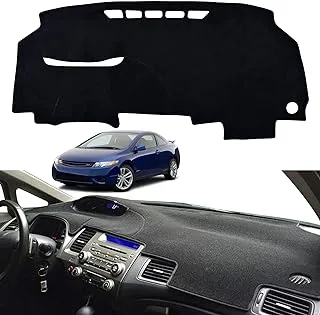 INUBOXES Dashboard Dash Board Cover Mat Pad Carpet Non-Slip Custom Compatible with Honda Civic 2006-2011 Protector Sunshield (Black Trim)