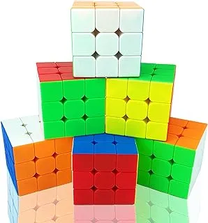 6 Pack Speed Cubes Set, Easy Turning and Smooth Professional 3X3X3 Cubes, Stickerless and Durable Cubes, Anti-POP Structure Design, Puzzle Toys for Children, Adults, and All Ages