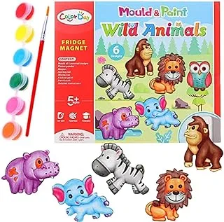 UKR Mould and Paint Wild Animals Fridge Magnet DIY Kids Paiting Art Kits Art and Craft Plaster Toys for Kids 6 pc