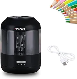 Rapex Pencil Sharpener, USB & Battery Operated with Blade Refill, Sharpens Fast, 3 Adjustable Sharpening Modes, Portable and Safety Design for School Classroom Office Home Use