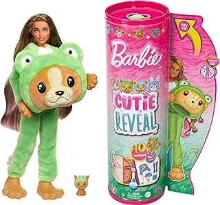 Barbie Cutie Reveal Costume-Themed Series Doll & Accessories with 10 Surprises, Puppy as Frog