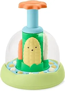 Skip Hop Press & Spin Baby Toy, Farmstand What's Poppin Corn Spinner