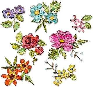 Sizzix Thinlits Die Set 14PK Brushstroke Flowers Mini by Tim Holtz, Multi-Colour, One Size