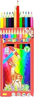 Sadaf BRF0672 Colour Pencil 12-Pieces Set, 7-Inch Size, Multicolor