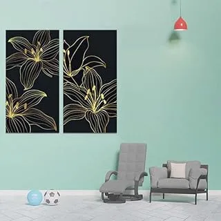 Show Off, Canvas wall art painting, Gold, Canvas, 2 Pieces, 40 x 80 cm By(BPA®)