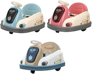 Childrens Electric Bumper Car With Music Light Remote Control Rechargeable Baby Family Baby 360Degree Wheel, 1 Piece Assorted