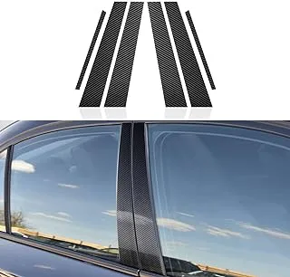 6PCS Carbon Fiber Car Window B-Pillars Decorative Stickers fits for BMW 3 Series E46 1998 1999 2000 2001 2002 2003 2004 2005 2006 Accessories