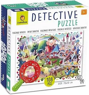 Ludattica Detective Puzzle Fantasy: مجموعة مكونة من 24 قطعة - لعبة ألغاز الصور المقطوعة الغامضة - تعليمية وتعلم - التنمية المعرفية - الترفيه العائلي