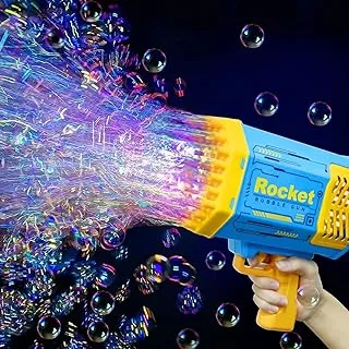 Bubble Machine Gun Kids Toys, 69 Holes Electric Bubble Gun Blue Toy with Colorful Lights and Thousands Bubbles,Bazuka Favors Fun Gifts for Toddler Girl Boy Kidsy (Blue)