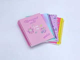 Ambar Magical World Hard Cover 80 Sheets Spiral Note Book 5-Pack, A5 Size