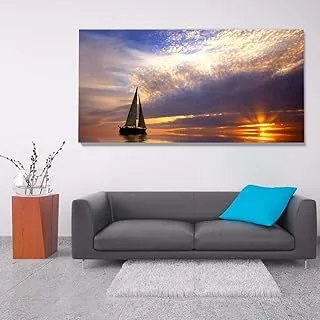 once upon a boat, Canvas wall art, Multicolour, Canvas, 1 Piece, 100 x 50 cm By(BPA®)