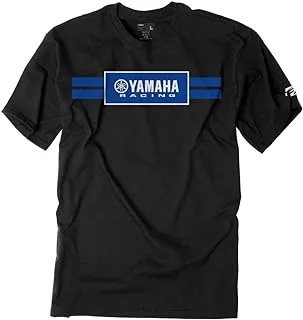 تي شيرت Factory Effex للجنسين للبالغين من Yamaha Racing Stripes (أسود، كبير) - 19-87204