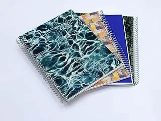 Ambar Hard Cover 80 Sheets Spiral Note Book 4-Pieces, A5 Size, Cycle Blue