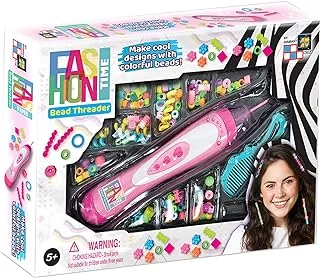 AMAV Toys Fashion Times Bead Threader kit – Make Cool Designs with Colorful Beads, décor Your Hair with Colorful Beads, Age 5+