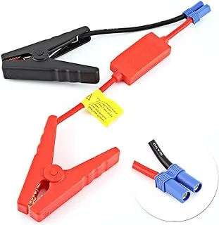 كابل Jump Starter مع المشابك، وكابل معزز مع موصل قابس EC5 ووحدة منع الشحن العكسي، يعمل مع مشغل القفز في السيارة، ويناسب معظم مشغلات القفز المحمولة في السيارة