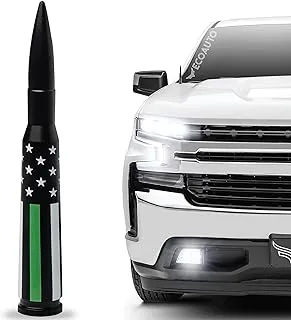 EcoAuto Car Antenna Replacement Fits All Chevy & GMC Truck Model Years - Radio Antenna for Truck Made with Military Grade Aluminum - Anti Chip & Anti Theft Design (American Flag Military)