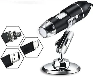 COOLBABY USB Digital Microscope 40X to 1000X, 8 LED Magnification Endoscope Camera with Carrying Case & Metal Stand, Compatible for Android Windows 7 8 10 11 Mac