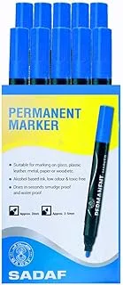 Permanent Marker 10 Pieces Set, 5 mm Size, Blue