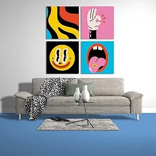 Non Sence, Canvas wall art, Multicolour, Canvas, 4 Pieces, 60 x 60 By(BPA®)