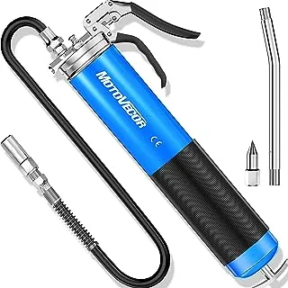 STEINBRÜCKE High Performance Heavy Duty Pistol Grip Grease Gun - 27 inch Extra-Long Heavy Duty Reinforced Flex Hose