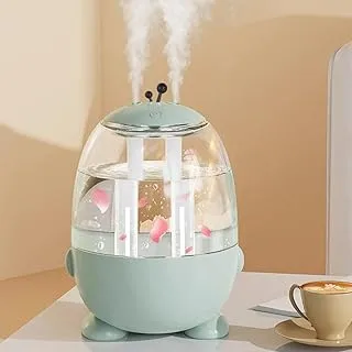 Fitto Humidifiers, Bedroom Desktop, USB, Night Light, Ultrasonic Mini Air, Adjustable Mist, Auto Shut-off, Green