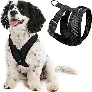 Gooby Comfort X Head In Harness - Black, Large - No Pull Small Dog Harness, Patented Choke-Free X Frame - Perfect on the Go Dog Harness for Medium Dogs No Pull or Small Dogs for Indoor and Outdoor Use