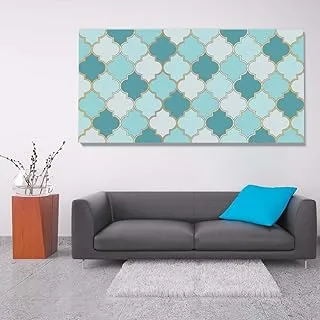 Tile interfacing in colors, Canvas wall art, Multicolour, Canvas, 1 Piece, 100 x 50 cm By(BPA®)