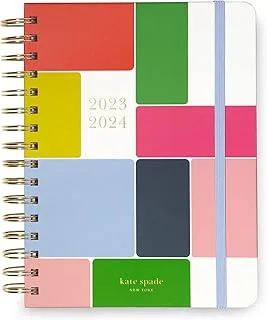 Kate Spade New York Daily Planner 2023-2024, Large Planner August 2023 - December 2024, Hardcover Spiral Planner, Weekly Planner with Monthly Calendar, Stickers, & Pockets, Mod Blocks