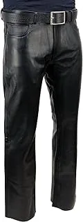 Milwaukee Leather LKM5790 Men's Black Classic 5 Pocket Casual Motorcycle Leather Pants - 36