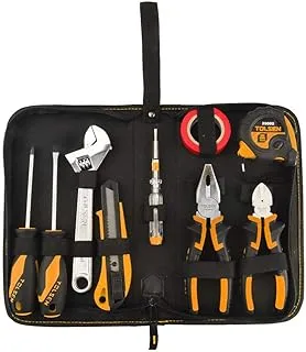 Tolsen 9 Pieces tools set best for Household Small Hand Tool Kit Multi Purpose Tool Set Repair Tools Set with Portable Tool Pouch