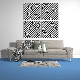 Zig Zag And Turns, Canvas wall art, Black, Canvas, 4 Pieces, 30 x 30 By(BPA®)