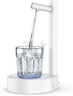 AWH Water Dispenser for 5 Gallon Bottle Table/Desktop Water Dispenser with 7 Level Quantitative, Universal 1-5 Gallon Bottle Pump, Type-C Charging for Kitchen Home Office Camping Travel (White)