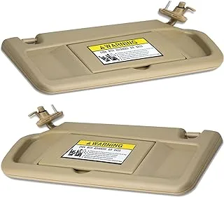 WEILEITE Left Driver Side and Right Passenger Side Sun Visor Compatible with Honda Civic 2006-2011 Replaces 83230-SNA-A01ZB/83280-SNA-A01ZB (Pair,Beige)