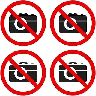 BPA® No Camera/No Photo Sign | Self Adhesive Vinyl Decal Sticker | Pack of 4 Pcs