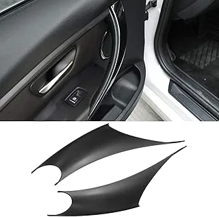 Jaronx 2PCS Door Handle Covers for BMW 3 Series F30/F31/F80 Sedan/Touring, Left Rear Passenger +Right Rear Passenger Door Pull Handle Covers (for:BMW 320i,325i,328i,330i,335i,340i,M3)(Rear Row-Black)