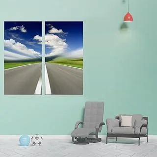 One Way Ticket, Canvas wall art painting, Multicolour, Canvas, 2 Pieces, 50 x 100 cm By(BPA®)