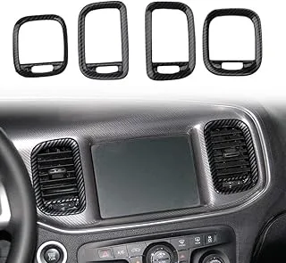 crosselec Carbon Fiber Air Vent Cover AC Outlet Trim kit for Dodge Charger 2011-2014