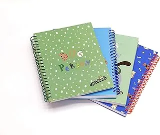 Ambar Pet Person Boy Hard Cover 80 Sheets Spiral Notebook 5-Pack, A5 Size