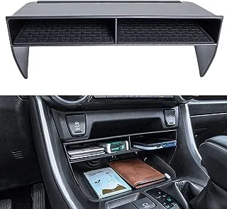 TOPINSTALL New Wider Opening Organizer Compatible with 2019-2024 Toyota Rav4 Accessories, Bigger Divider Slot Tray for Phone with Case, Black ABS Material Storage Insert