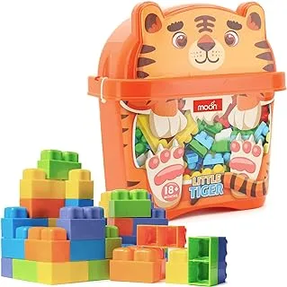 MOON Creative Block Toys for Kids - Spark Imagination & Boost Cognitive Development | Fun & Engaging Building Blocks for Ages 18m+ | Vibrant Colors & Shapes | - Tiger (30 pcs) - Red