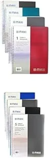 دفتر ملاحظات Maxi SPIRAL 1 مقاس 9.5 بوصة × 7 بوصة 80 ورقة + دفتر ملاحظات حلزوني 5 موضوعات 11 بوصة × 8.5 200 ورقة